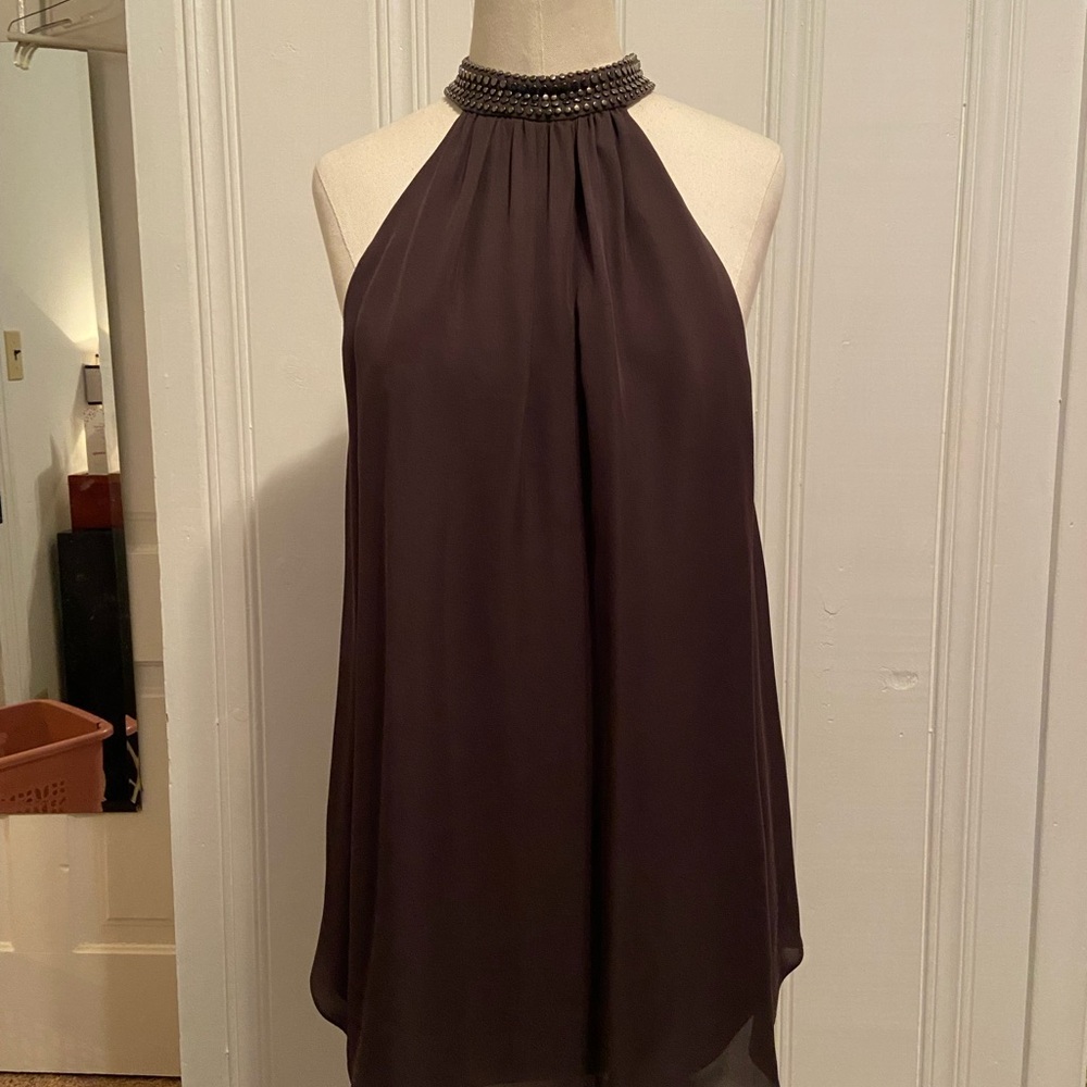 Haute Hippie Dark Brown Halter Top